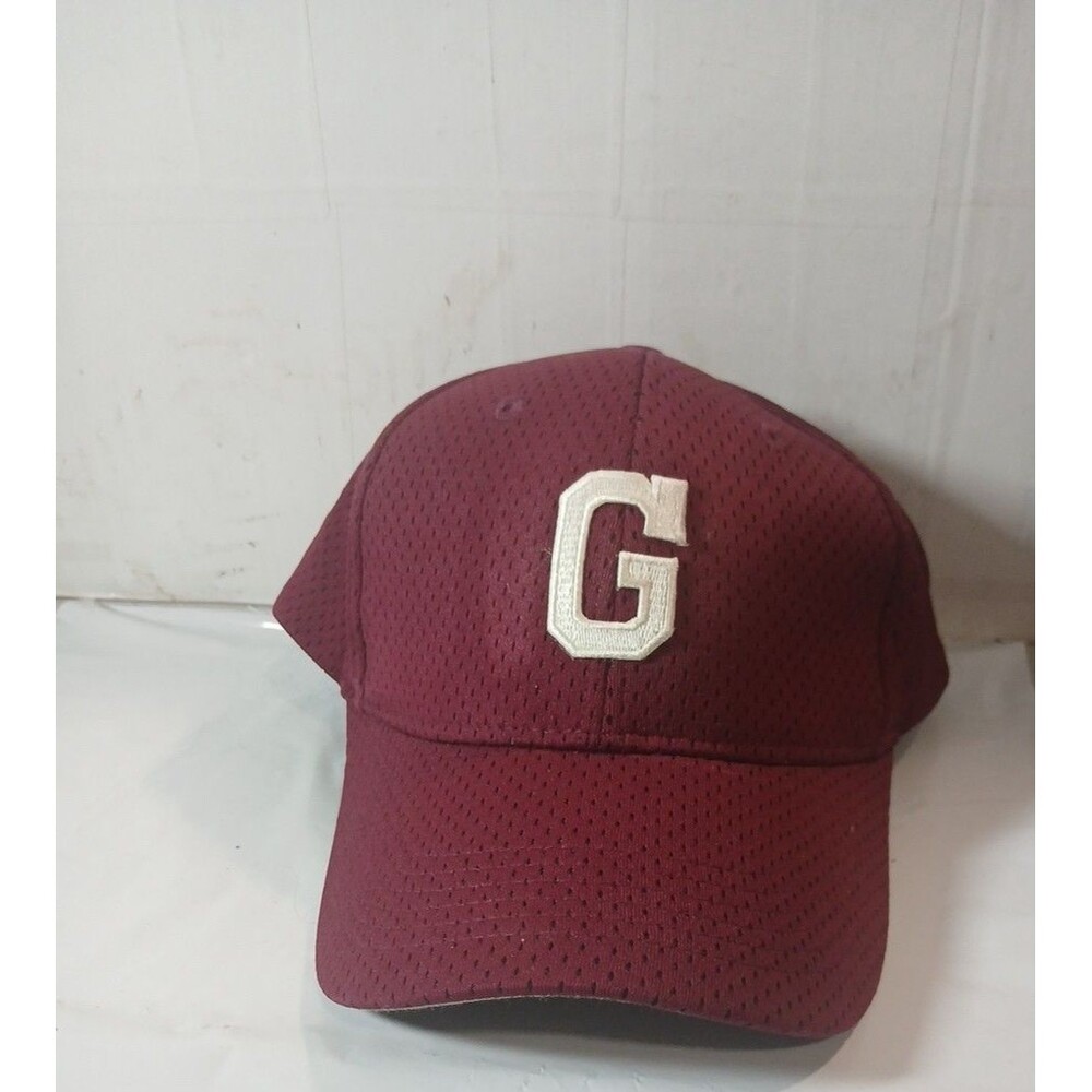 Maroon  Hat With A White G  XL fitted Hat Mens